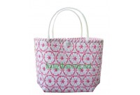 Giỏ bông mai lớn  màu trắng -hồng